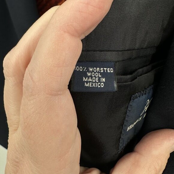 BROOKS BROTHERS 346 jacket blazer sport coat worsted wool gold buttons 46R - Picture 8 of 9